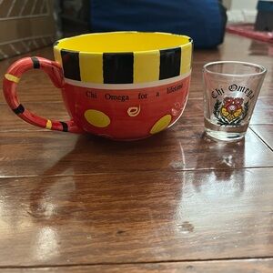 VTG Y2K Chi Omega Mug & Shot Glass